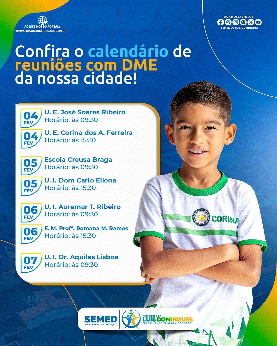 Calendário de Reuniões com DME de Luís Domingues