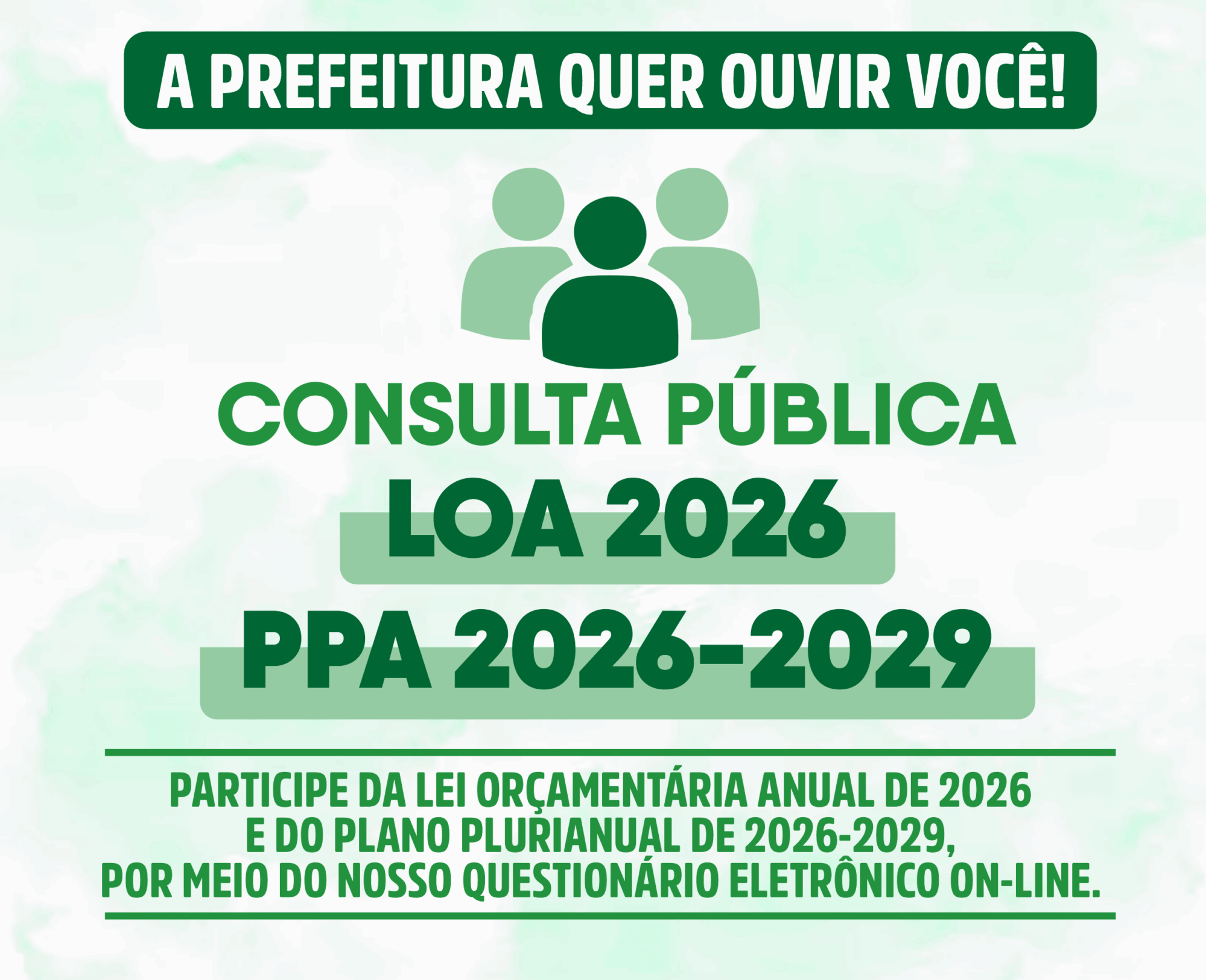 Consulta Pública do PPA e LOA 2026 está disponível para participação da população de Luis Domingues